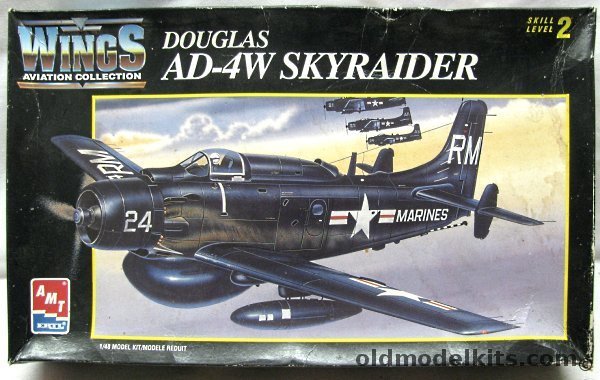 AMT 1/48 Douglas AD-4W Skyraider - US Marines / Royal Navy and US Navy, 8622 plastic model kit